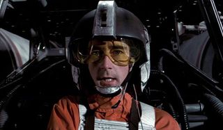 Star Wars Wedge Antilles flying in his X-Wing