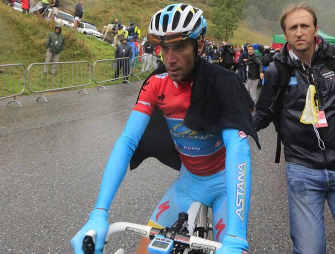 Vincenzo Nibali (Astana) after his second place finish on stage 14 at the Vuelta