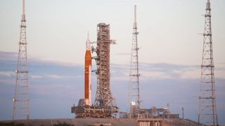 NASA's Space Launch System rocket with the Orion capsule atop is back on the launch pad ahead of its debut launch to the moon.