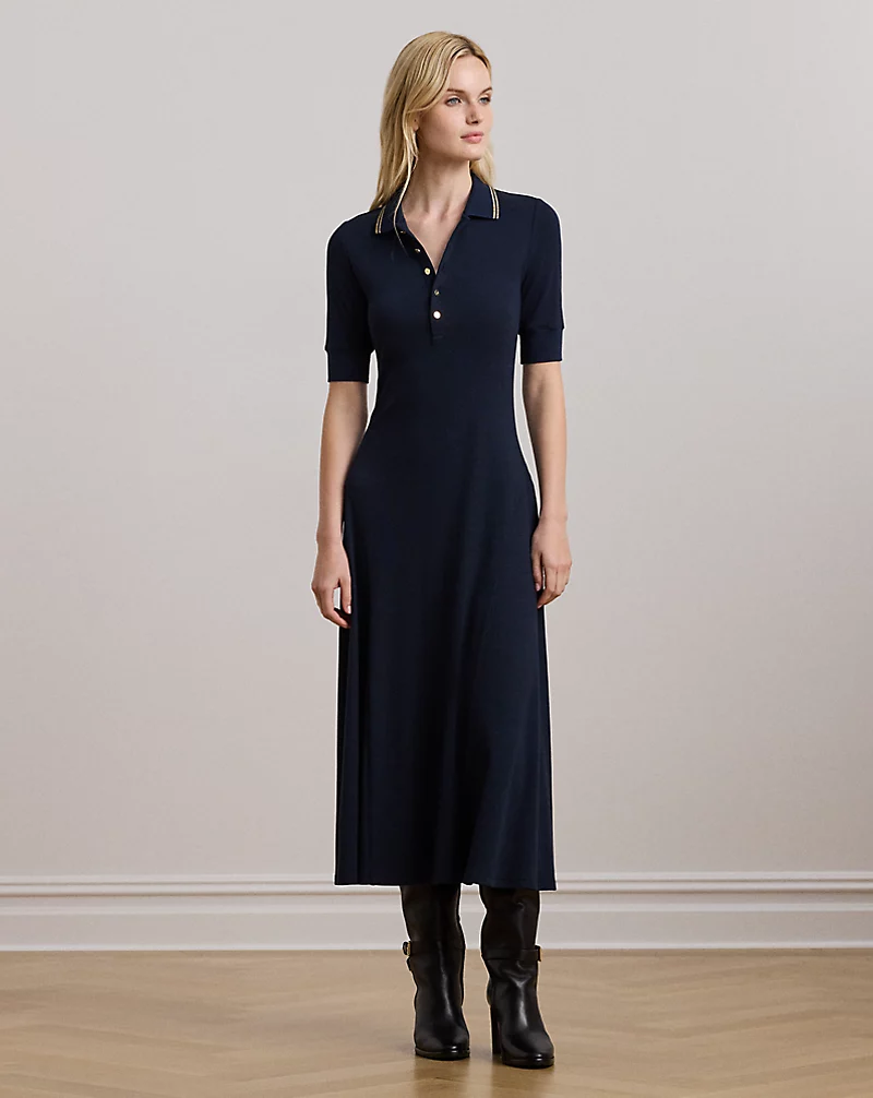Cotton Blend Polo Dress