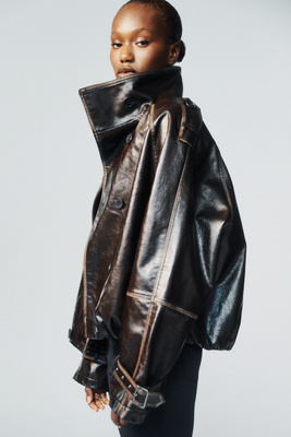 Pilcro Washed Faux Leather Jacket