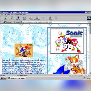 A screenshot of the Geocities website