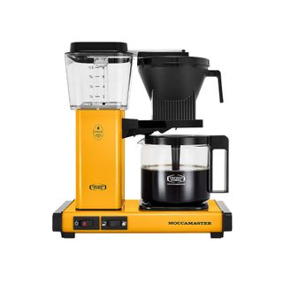 A yellow coffee machine