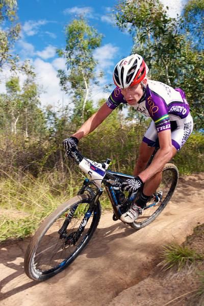 Dan McConnell holding the line through the tight corners in the point to point race.