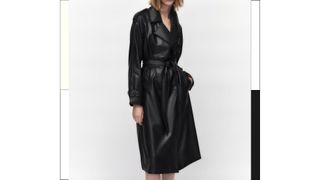 Zara Belted Faux Leather Trench