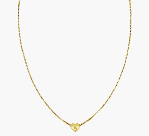 Dainty Heart Initial Pendant Necklace