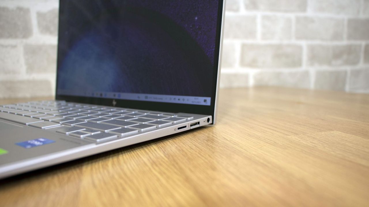 A closeup of the HP Envy 13's right-hand ports