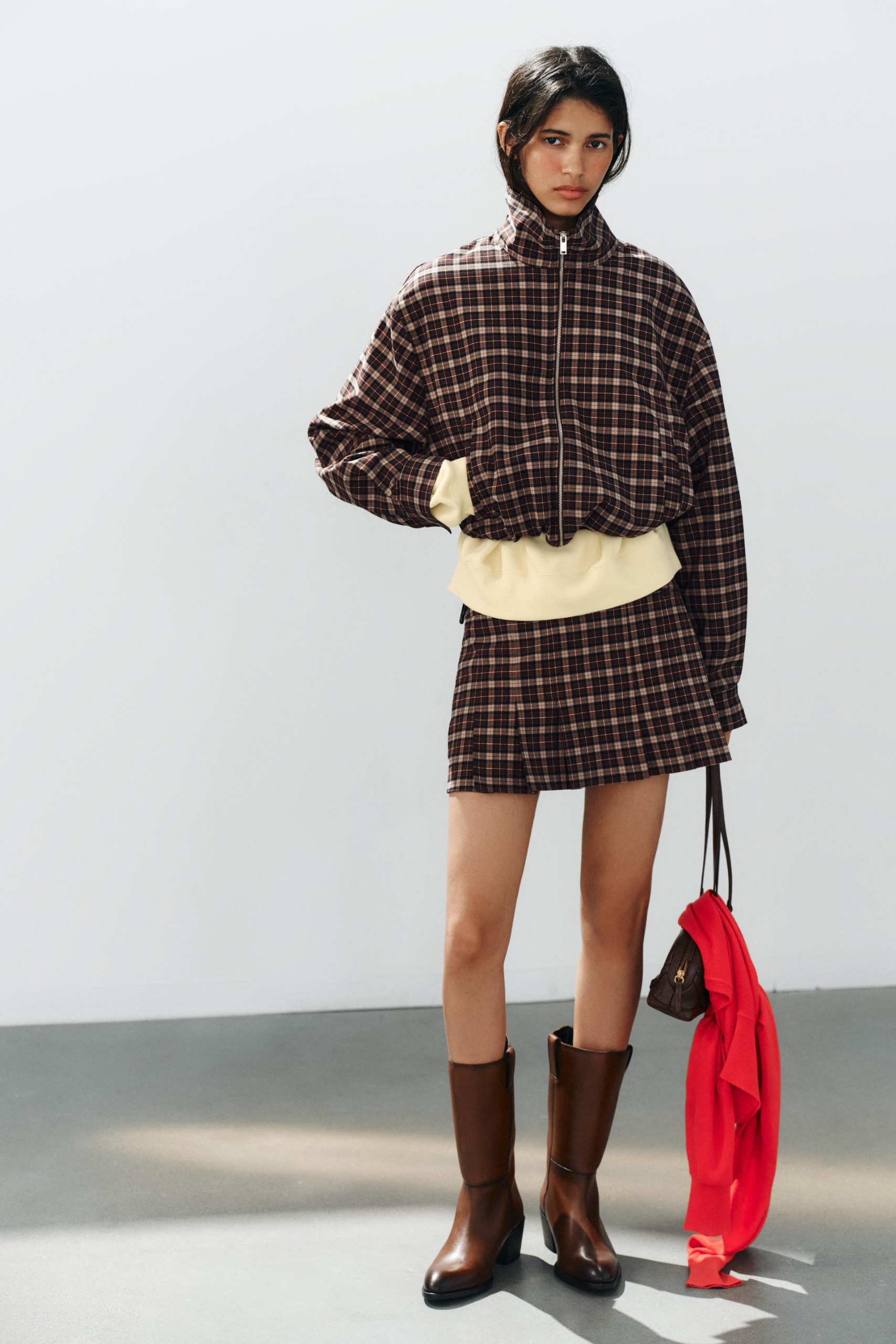Leather Block-Heel Boots - Brown - 5