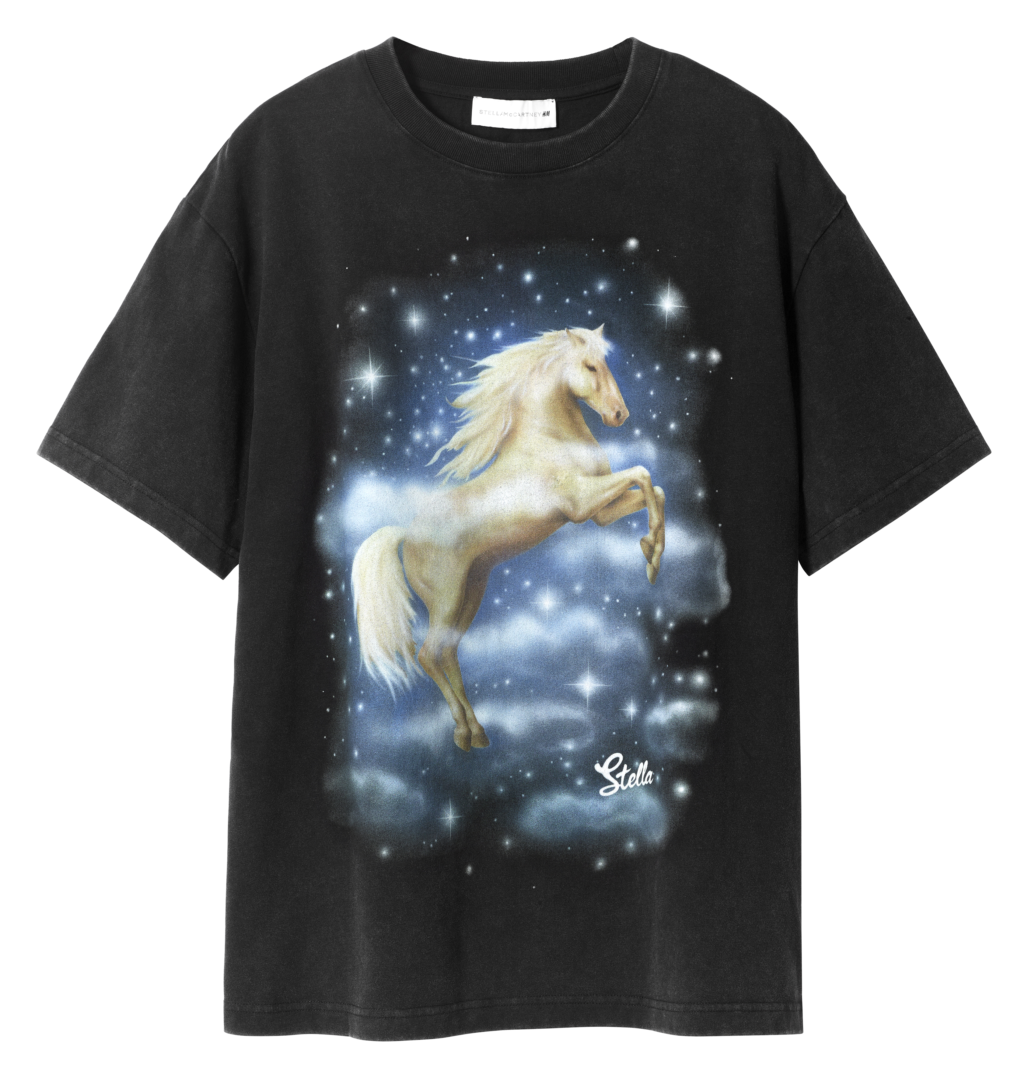 clothes from the H&M x Stella McCartney collaboration on a plain backdrop