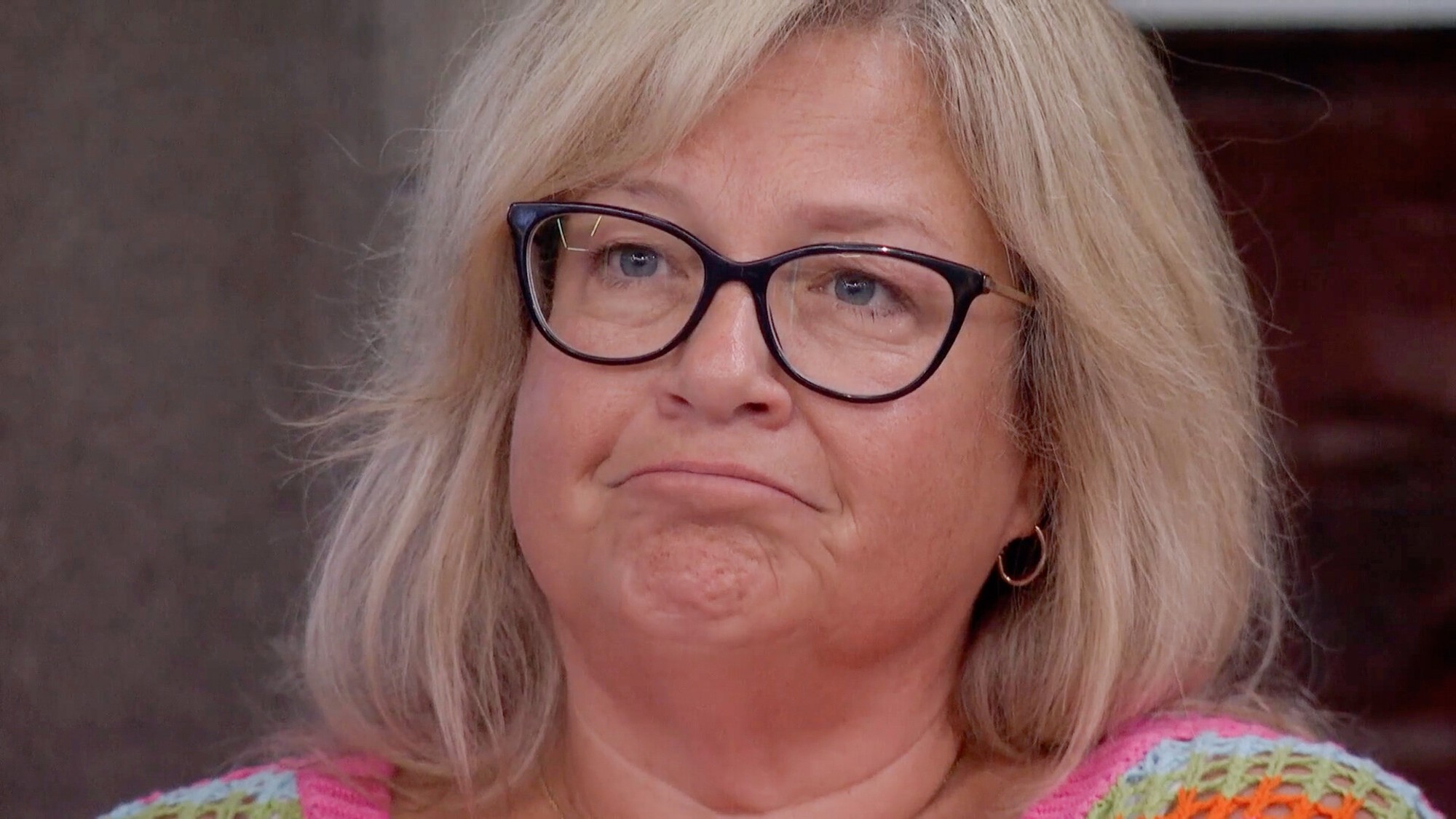 Angela making a mean face.