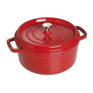 Staub Round Dutch Oven against a white background.