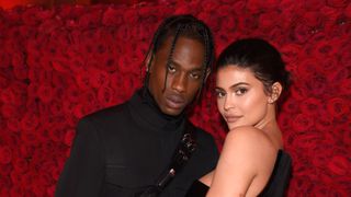 new york, ny may 07 travis scott l and kylie jenner attend the heavenly bodies fashion the catholic imagination costume institute gala at the metropolitan museum of art on may 7, 2018 in new york city photo by kevin mazurmg18getty images for the met museumvogue