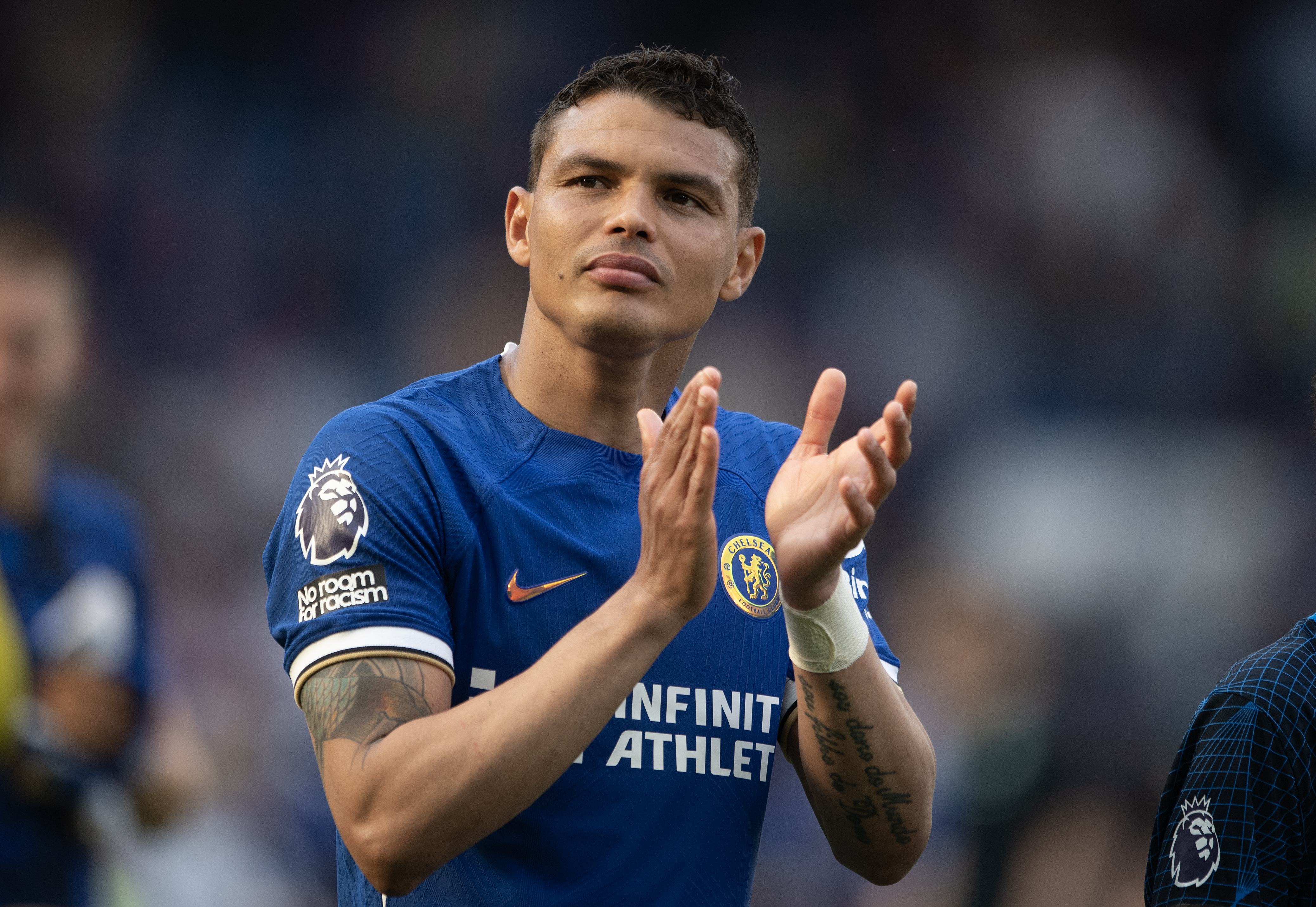 LONDON, ENGLAND - MAY 19: Thiago Silva of Chelsea reacts after the Premier League match between Chelsea FC and AFC Bournemouth at Stamford Bridge on May 19, 2024 in London, England. (Photo by Visionhaus/Getty Images)