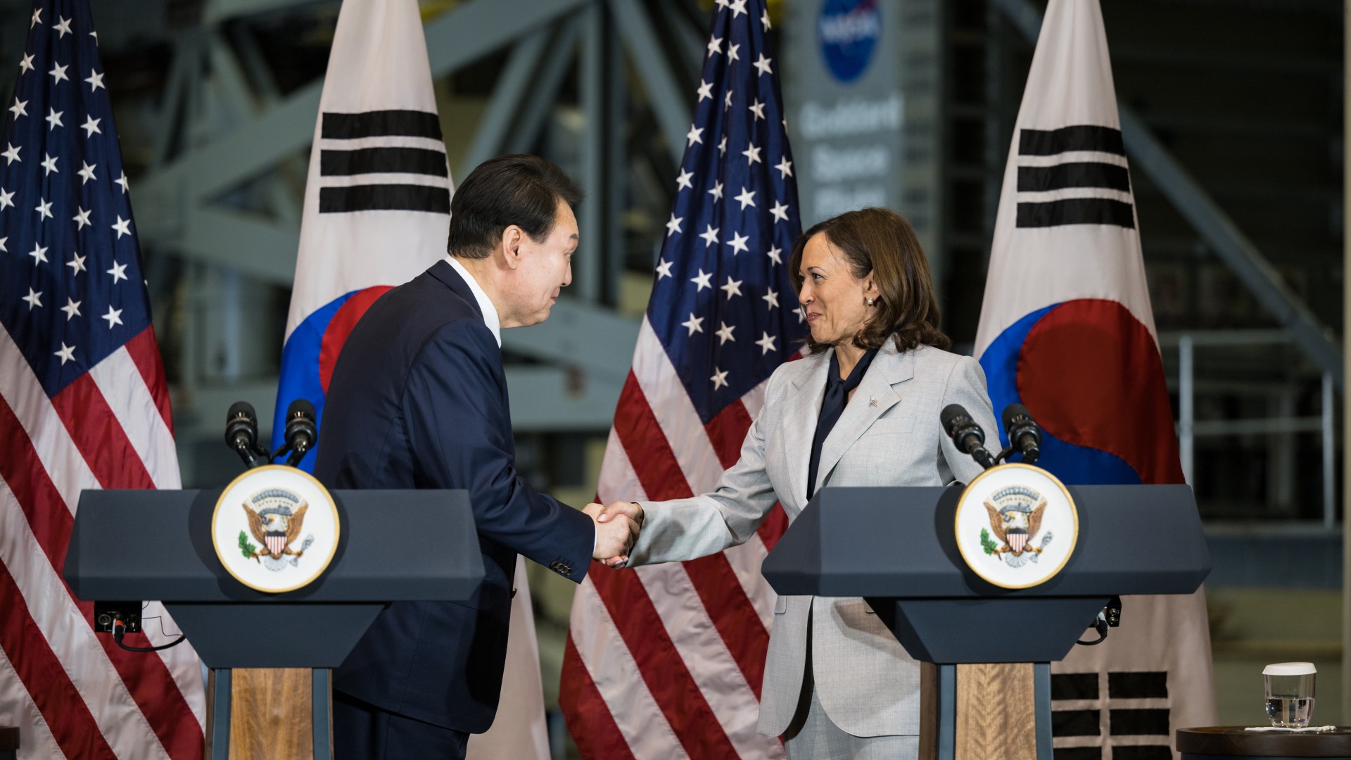 'Climate crisis poses an existential threat' VP Harris says as US teams with South Korea on space projects thumbnail