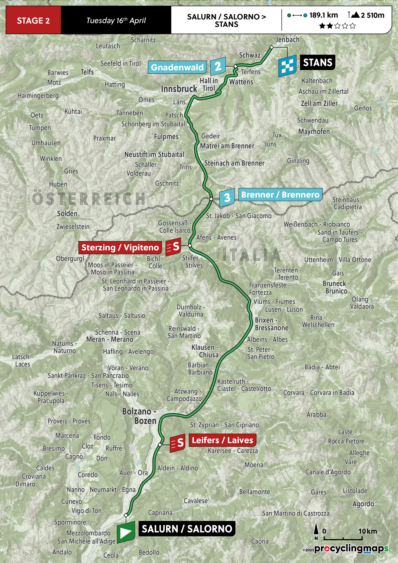 Maps and profiles for the 2024 Tour of the Alps