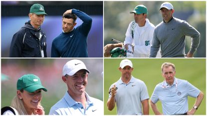 Images of Rory McIlroy with members of the team he works alongside