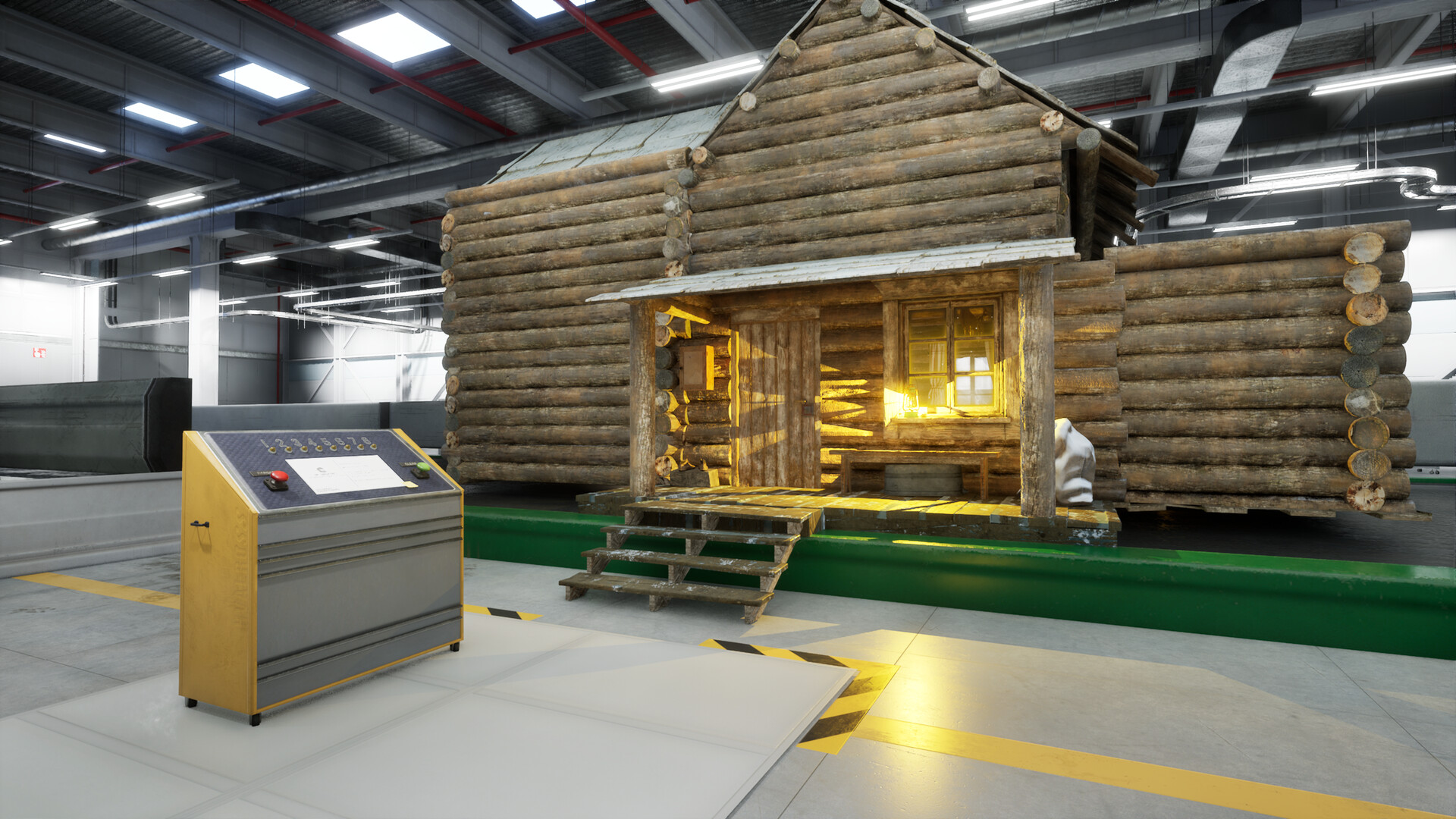 A gameplay screenshot of The Cabin Factory.