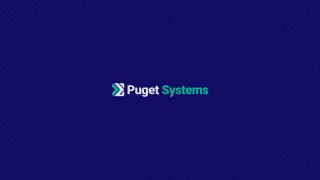 Puget Systems logo on a blue background