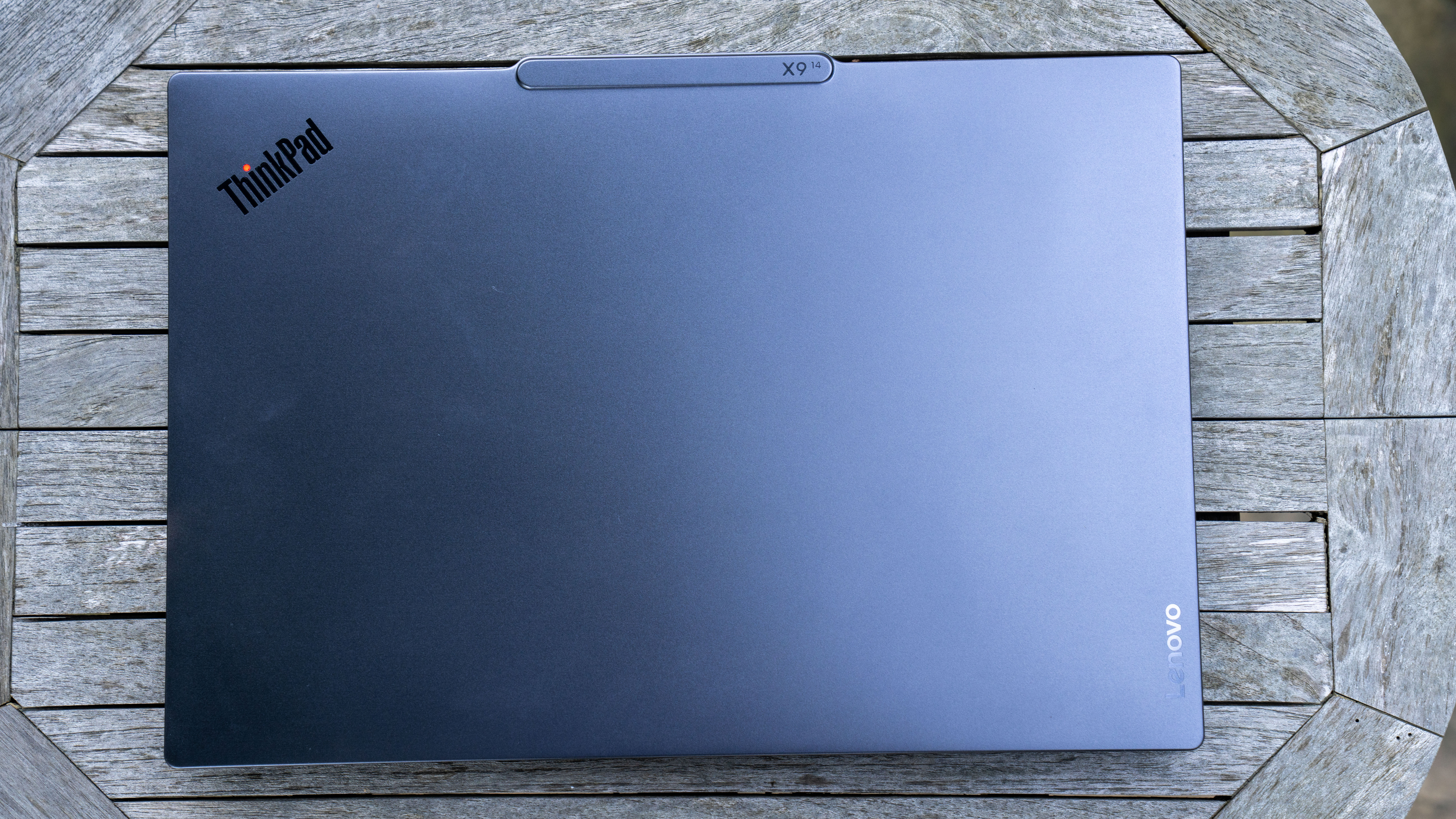 Lenovo ThinkPad X9 14 Aura Edition review unit on a desk