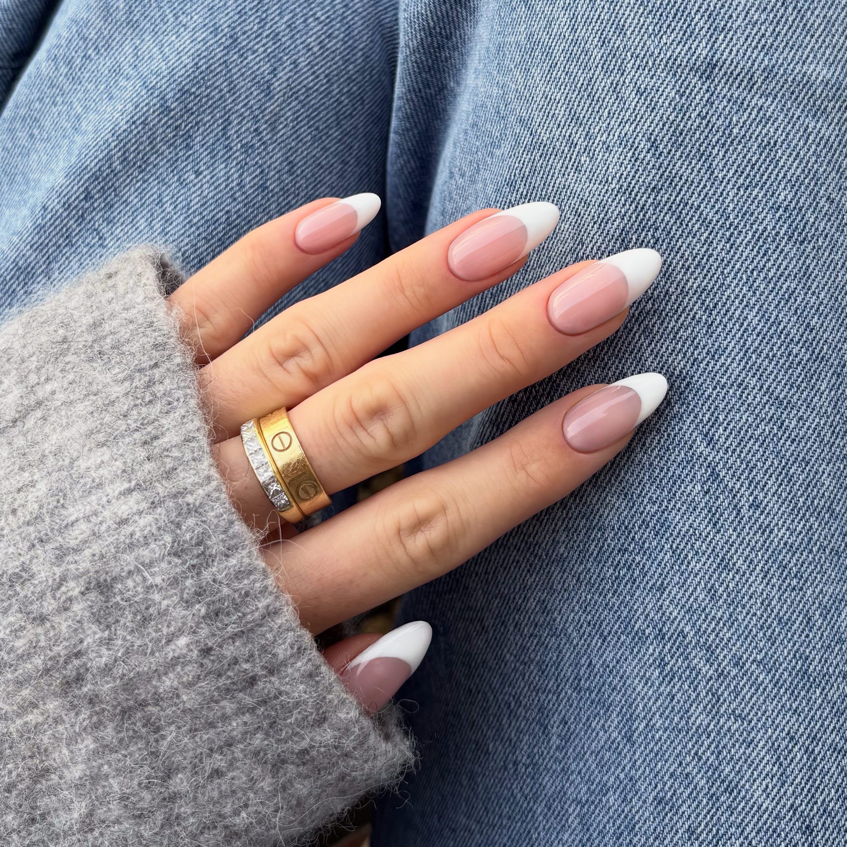 A 90s deep french manicure by Jessica White