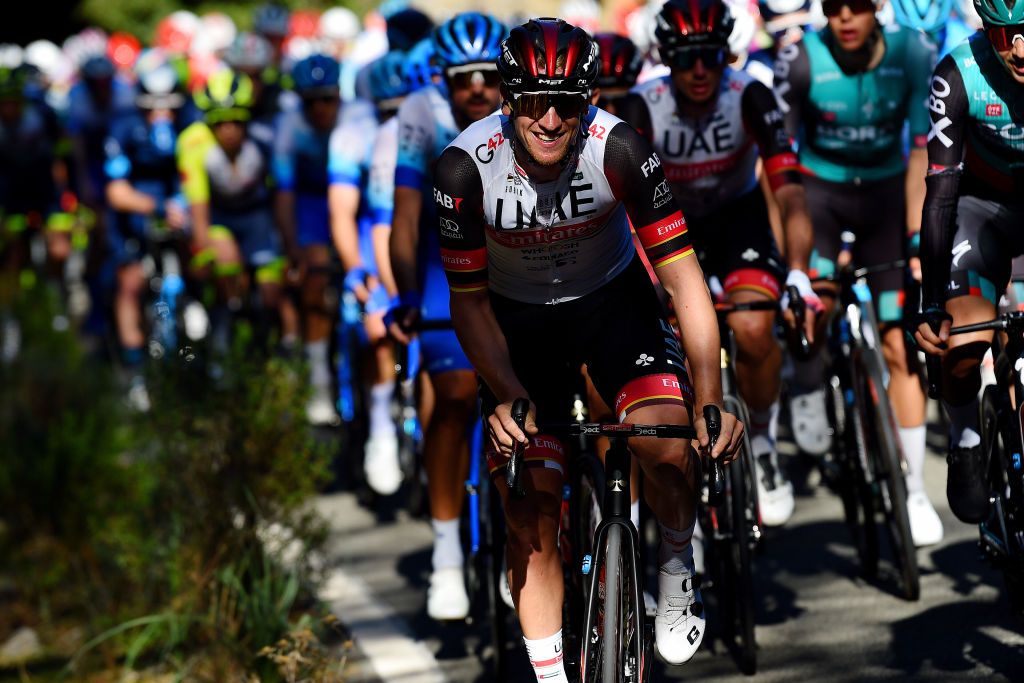 ANDRATX SPAIN JANUARY 29 Pascal Ackermann of Germany and UAE Team Emirates competes during the 31st Challenge Ciclista Mallorca 2022 Trofeo Pollena Port d Andratx a 170 km race from Pollena to Andratx 214m ChallengeMallorca on January 29 2022 in Andratx Spain Photo by Dario BelingheriGetty Images