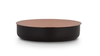 Dado Soap Dish, black base with mirror-finish copper-effect top