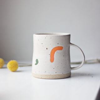 Handmade ceramic minimalist pottery hand painted mug from LiuYingCeramics on Etsy