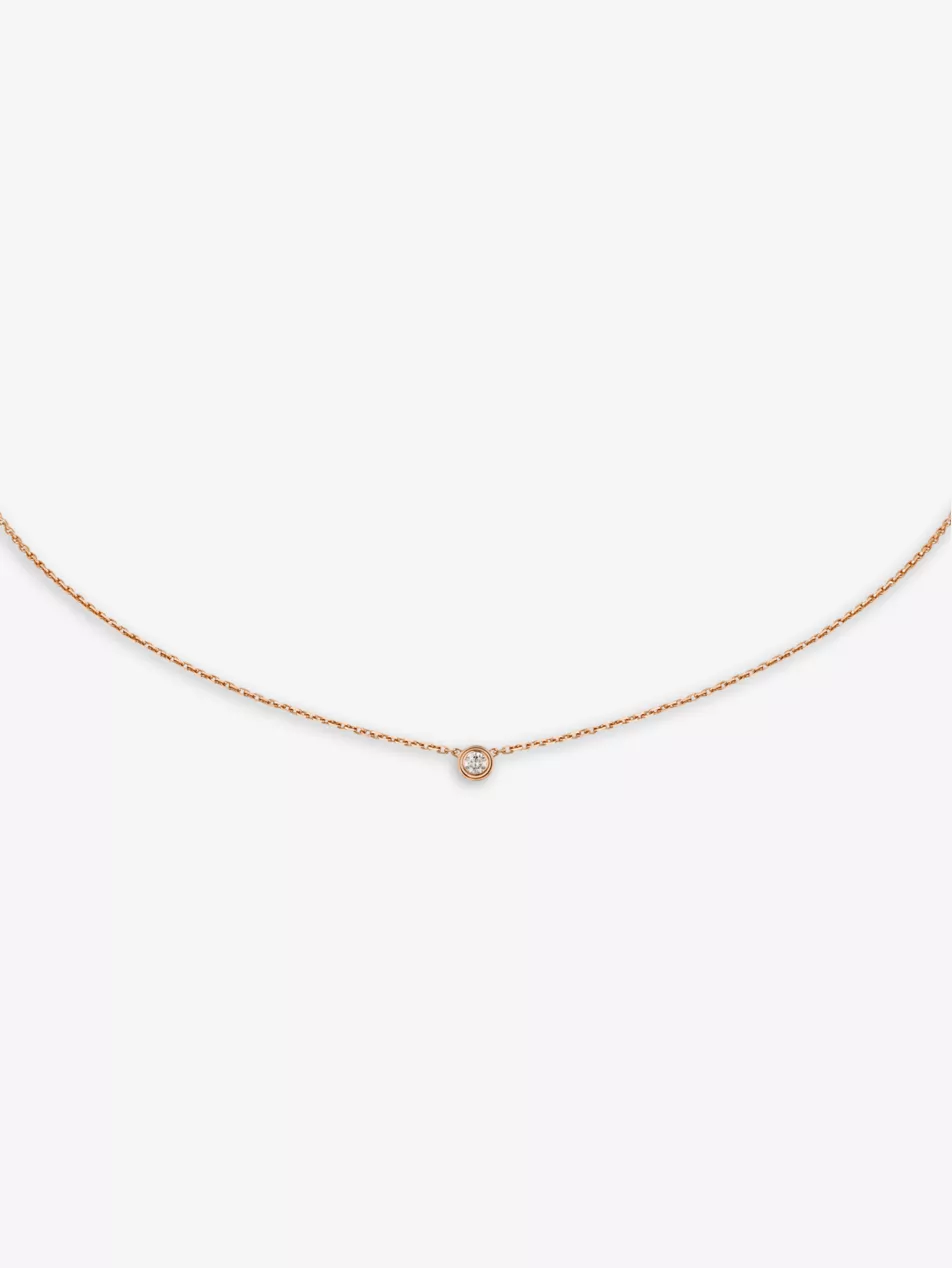 Cartier D&#039;amour Extra Small 18ct Rose-Gold and 0.04ct Diamond Necklace