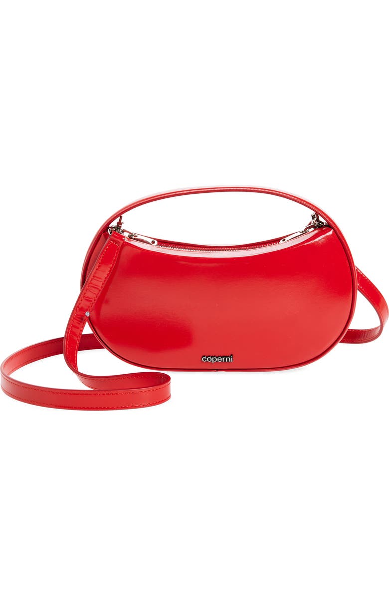 Small Sound Swipe Patent Leather Top Handle Bag