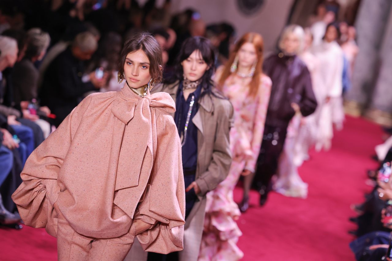 Models walk the runway during the finale of the Zimmermann Womenswear Fall/Winter 2024-2025 show as part of Paris Fashion Week on March 04, 2024 in Paris, France