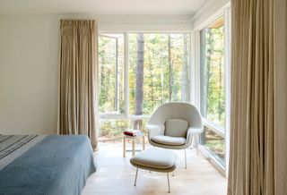 The main bedroom at the Cabin House