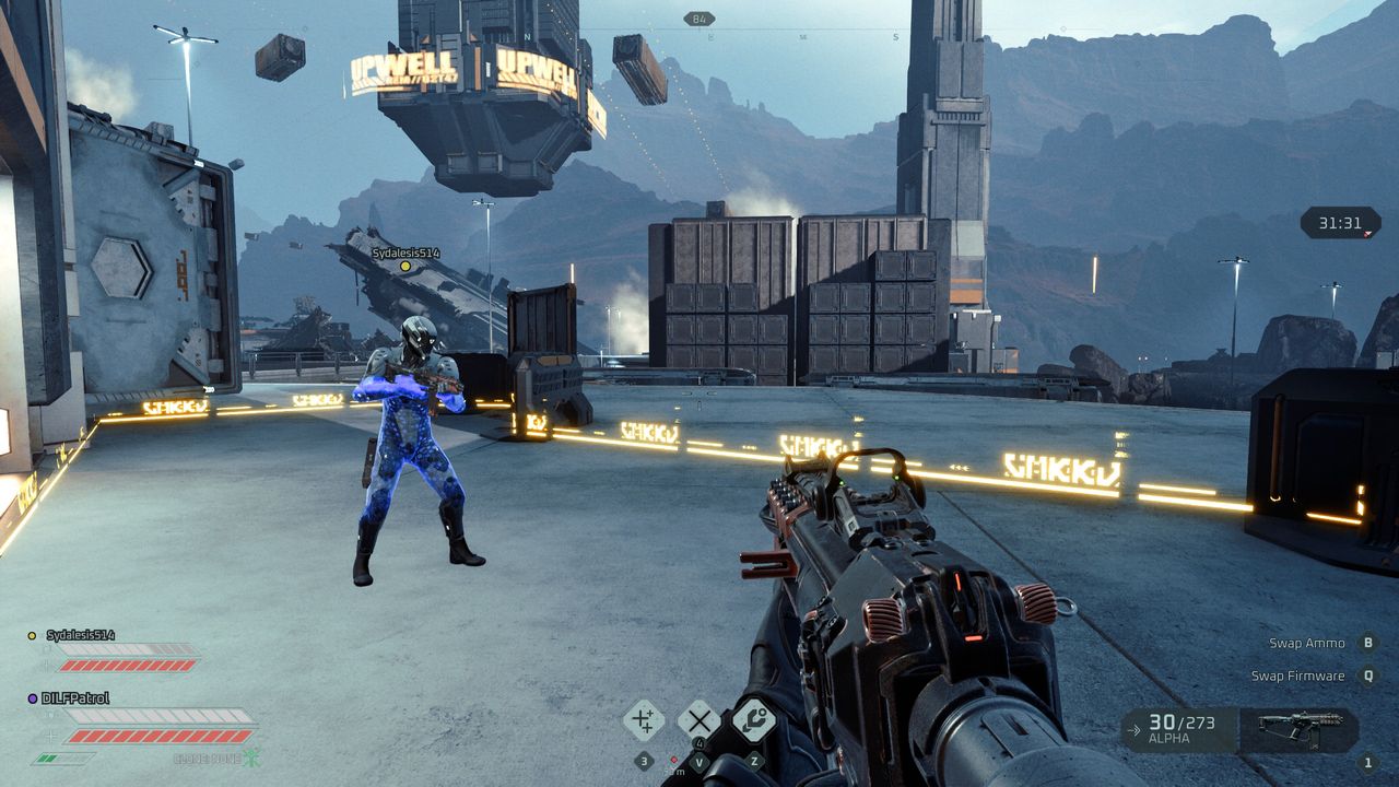 Looking toward other player inside capture point in EVE Vanguard