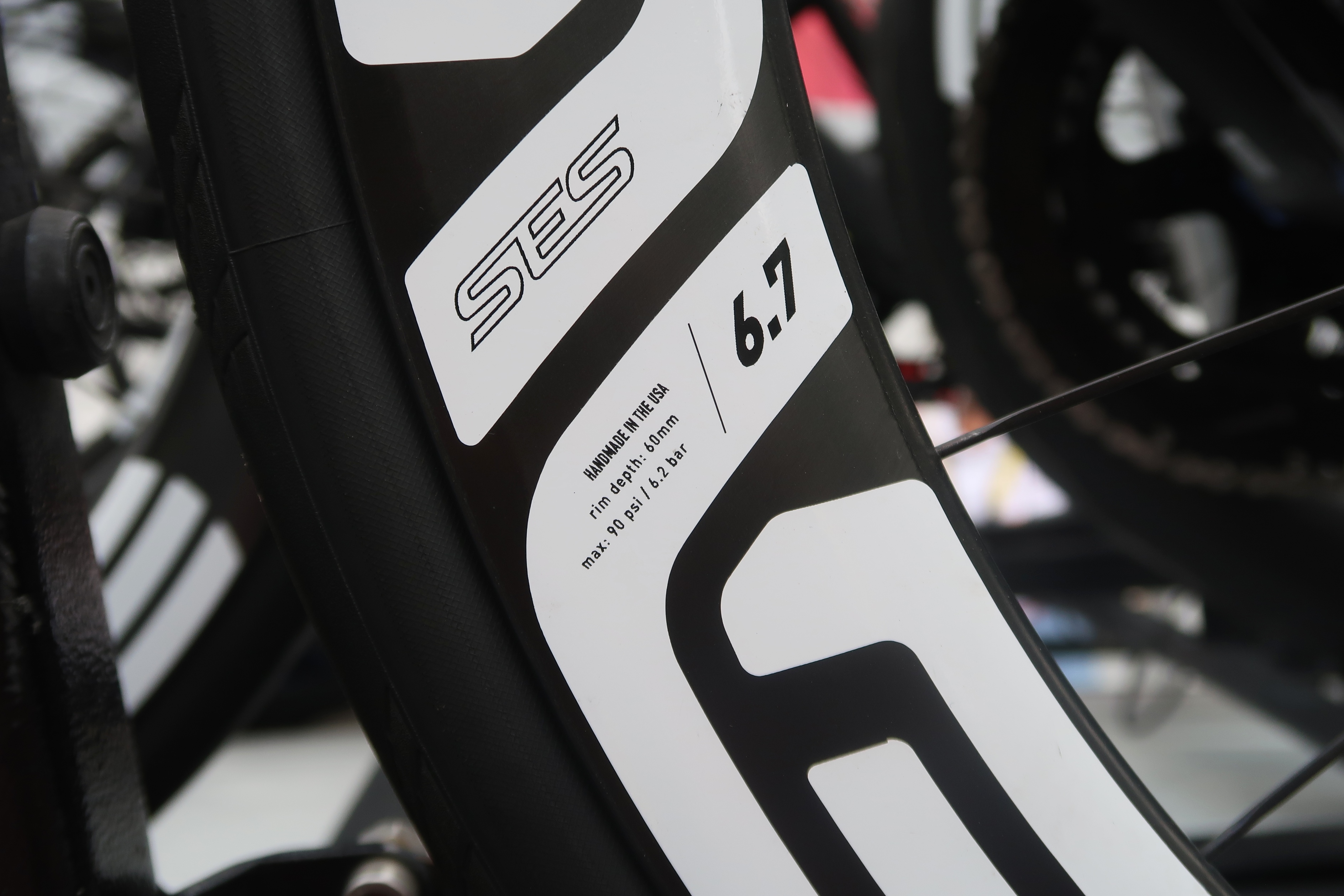 The sticker on a bike wheel saying it is 60mm deep