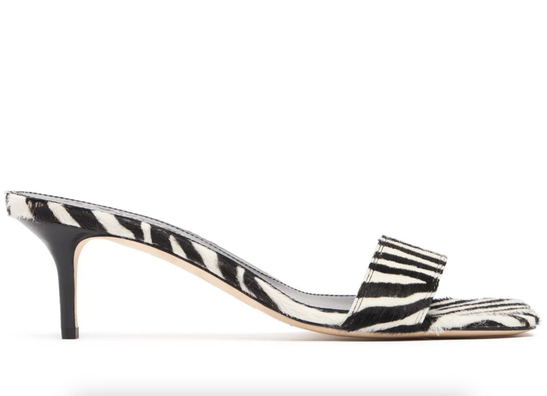 55mm Ilvy Zebra Print Leather Mules - Aeyde - Women - White/black - 36 It
