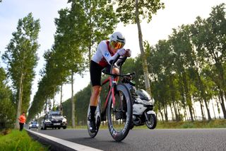 BRUGES BELGIUM SEPTEMBER 20 Marlen Reusser of Switzerland sprints during the 94th UCI Road World Championships 2021 Women Elite a 3030km Individual Time Trial race from KnokkeHeist to Bruges flanders2021 ITT on September 20 2021 in Bruges Belgium Photo by Tim de WaeleGetty Images