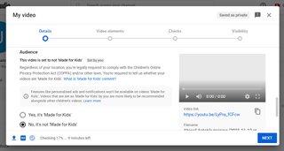 YouTube uploader - details to fill in including playlists