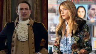 From left to right: Brandon Scott Jonas as Isaac in Ghosts and Kaitlin Olsen as Morgan in High Potential.