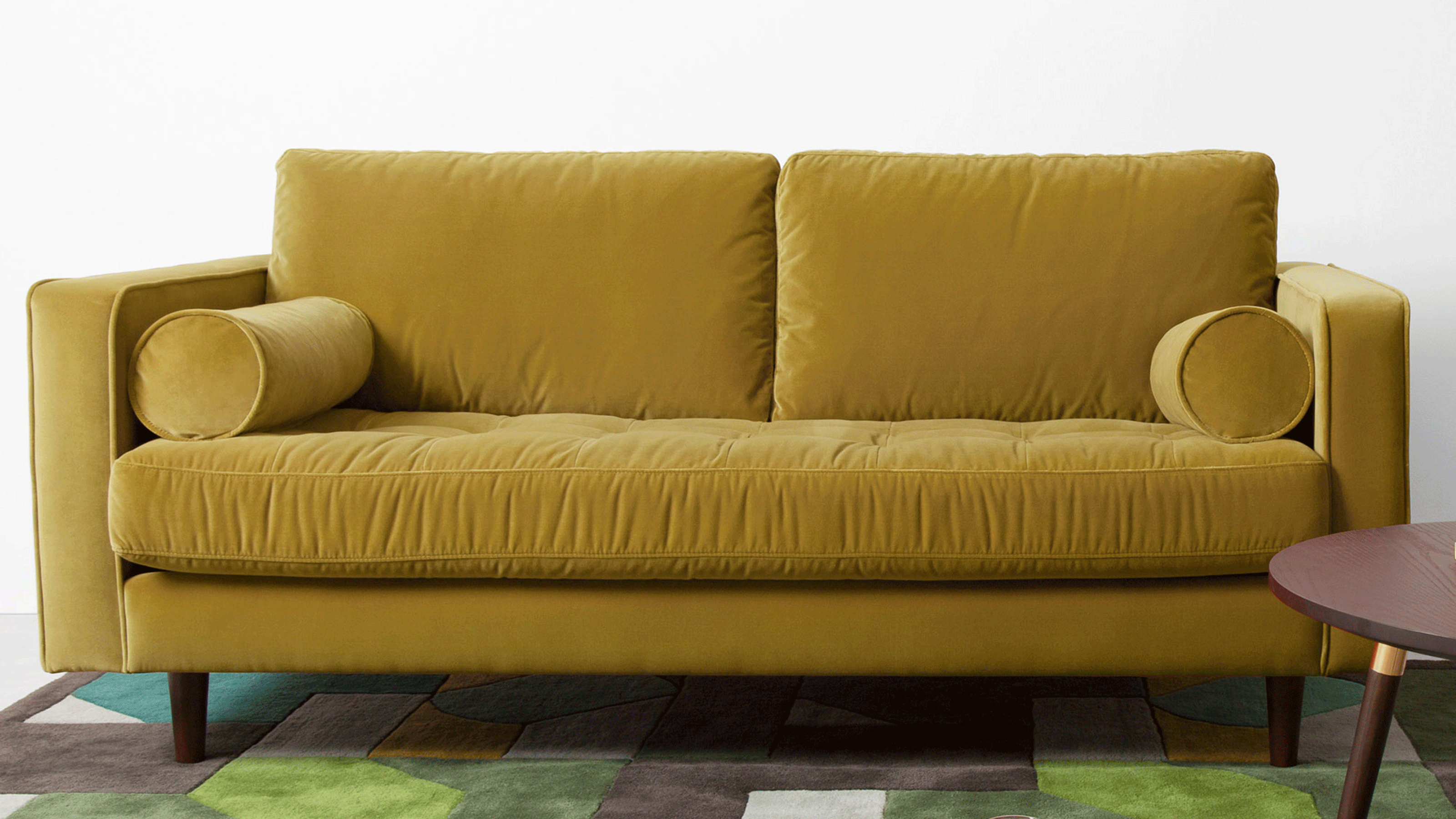 made.com gold scott sofa two seater