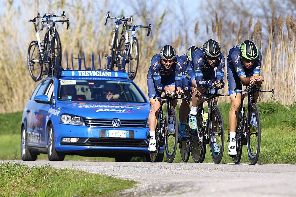 Team Unieuro Vilier were third at the stage 1b team time trial