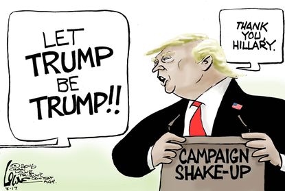Political cartoon US election 2016 let Trump be Trump