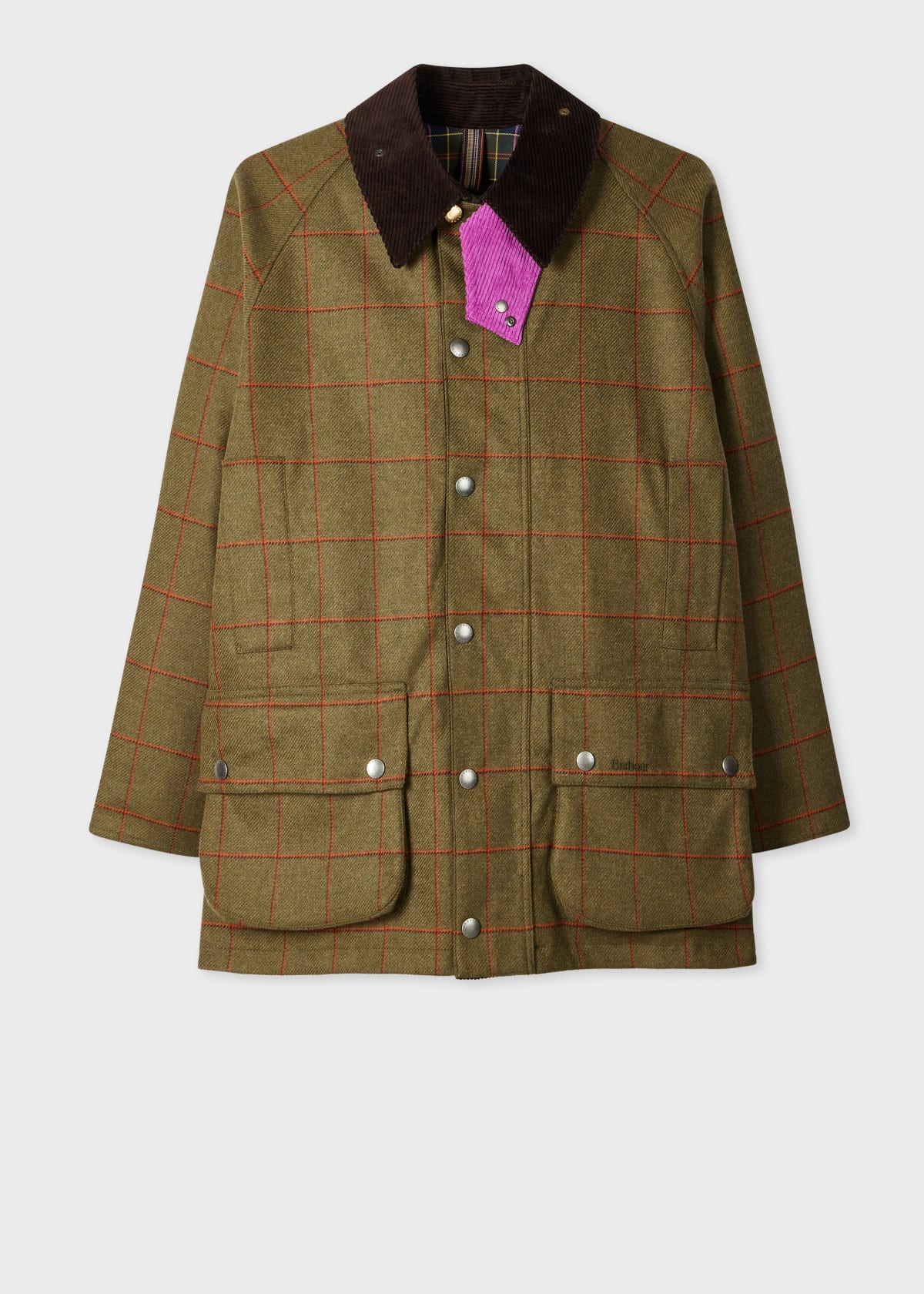 Paul Smith Loves Barbour - Olive Windowpane Check Wool Beaufort Jacket - Xs