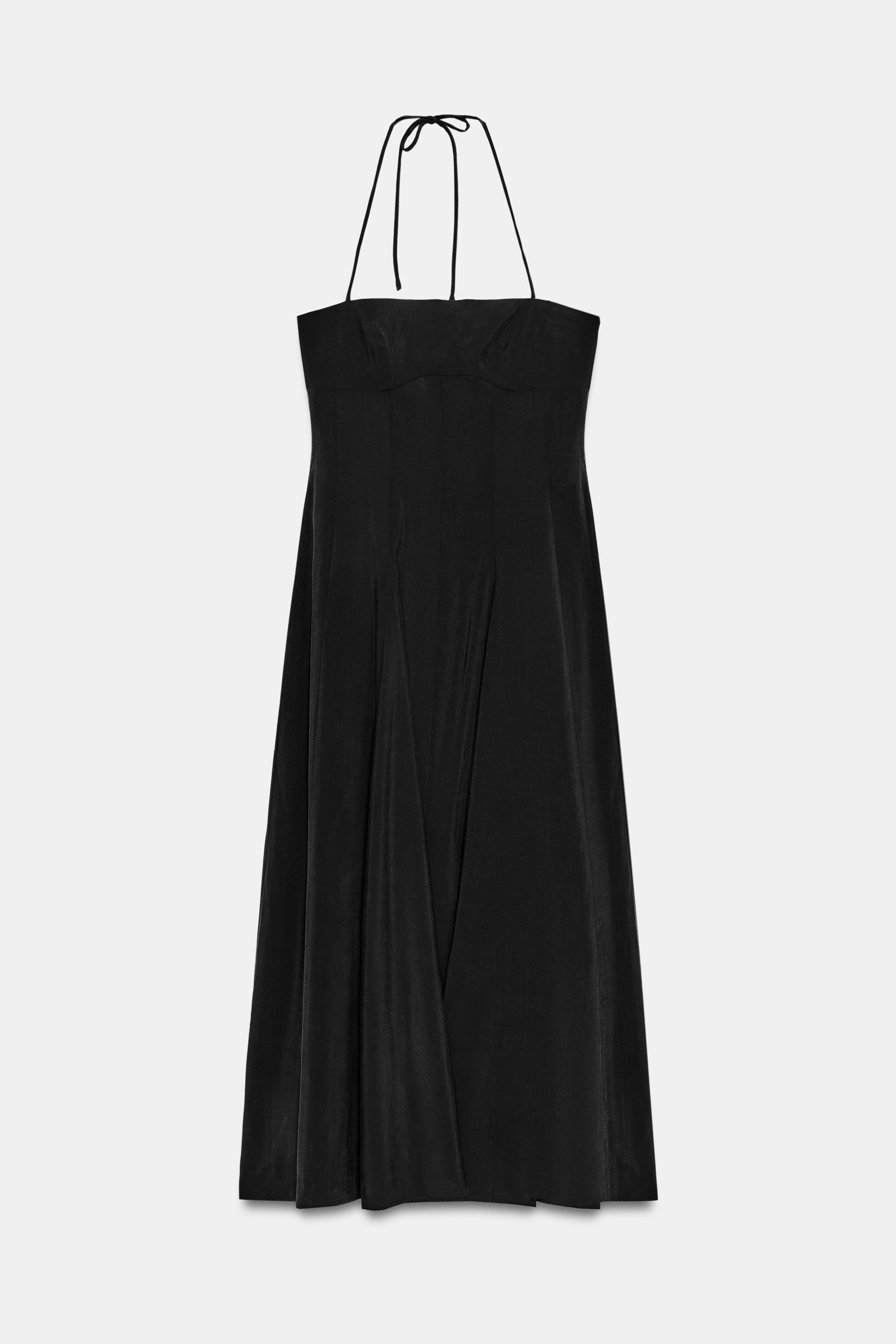 Flowing Halterneck Midi Dress
