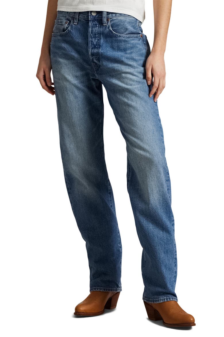 High Waist Relaxed Straight Leg Jeans