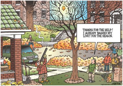 Editorial cartoon U.S. Fall Season Leaves