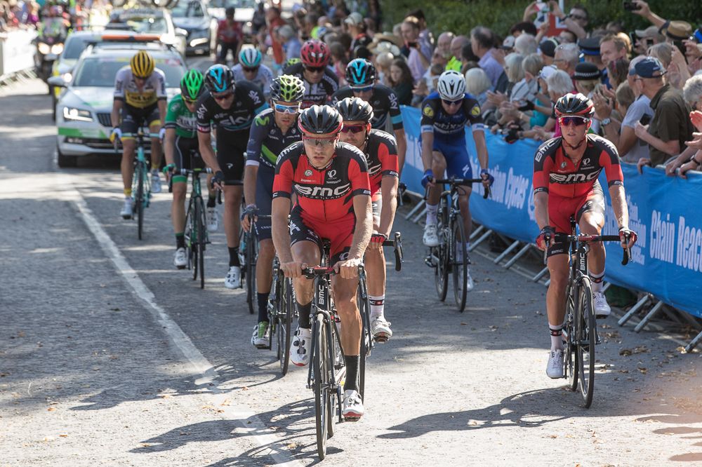 Riders finish stage 5 at the Tour of Britain