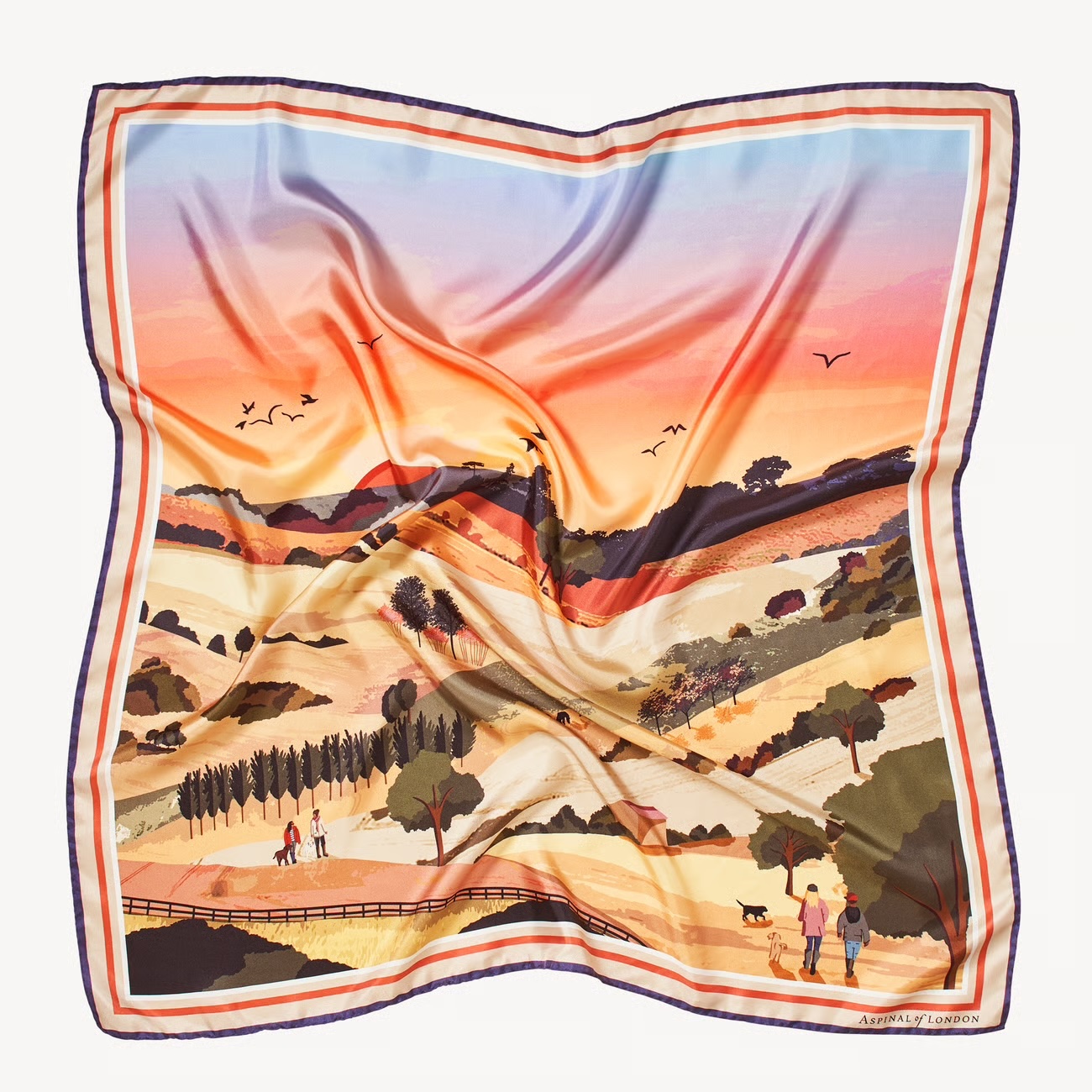 South Downs silk scarf from Aspinal