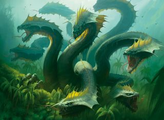 A hydra with eight heads