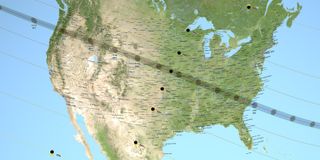 This NASA map of the United States shows the entire path of totality for the August 21, 2017 total solar eclipse.