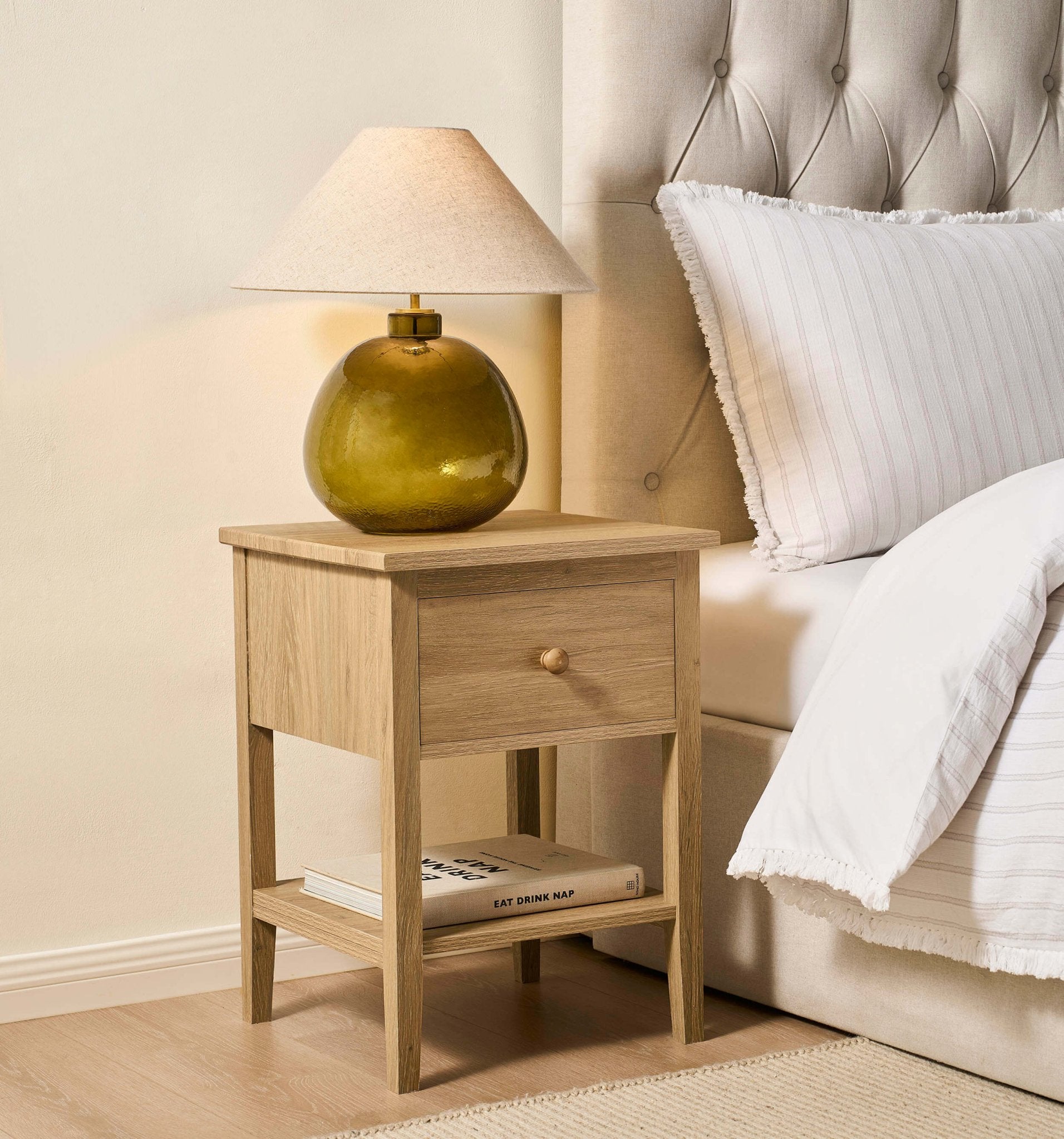 Nell 1 Drawer Nightstand - Light Wood