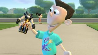 Sheen (Jeff Garcia) shows off an Ultra-Lord figure on The Adventures of Jimmy Neutron: Boy Genius.